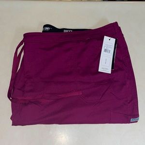 NWT! Greys Anatomy scrub bottoms. Wine color.